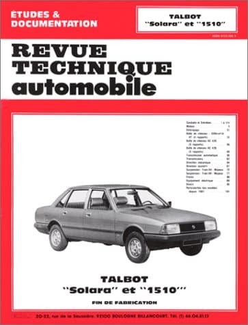 RTA Talbot 1510 & Solara (1979-1986) - Revue Technique Automobile RRTA0404.2