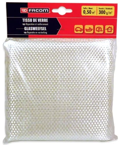 Tissu de Verre Roving FACOM 006048 - 0,5m² - Structure Toile Isotropique