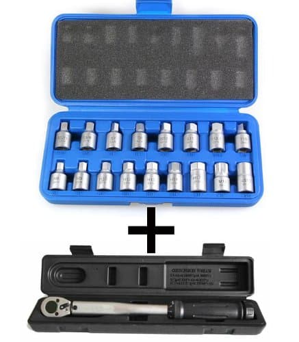 Coffret Vidange Pro Herkules : 17 Douilles Cr-V + Clé Dynamométrique 3/8" 20-100 N·m