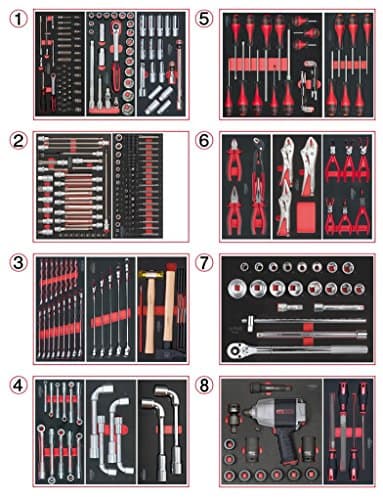 KS TOOLS 714.0330 - Composition PL 354 Outils 8 Tiroirs - Acier Cr-V & Mo