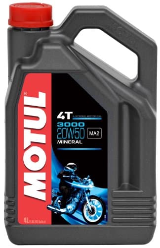 Huile Moteur Motul 3000 4T 20W-50 - Minérale - JASO MA2 - 4 Litres