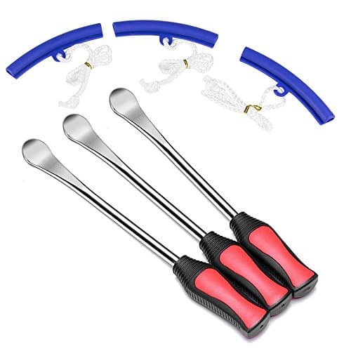 Kit de 3 Leviers Démonte-Pneus Mookis 295mm Acier Forgé Chrome & Protections TPE