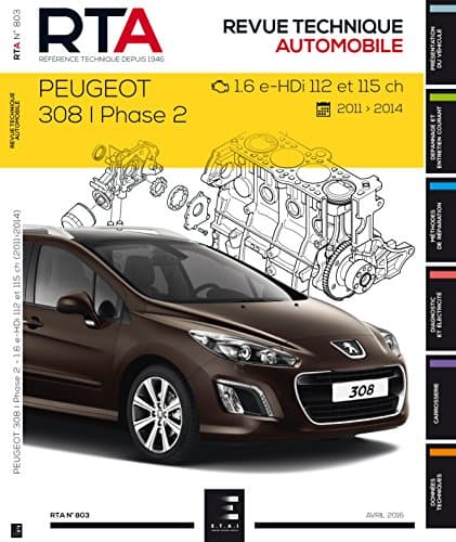 Revue Technique Automobile RTA 803 - Peugeot 308 I Ph.2 1.6 e-HDi (DV6C)