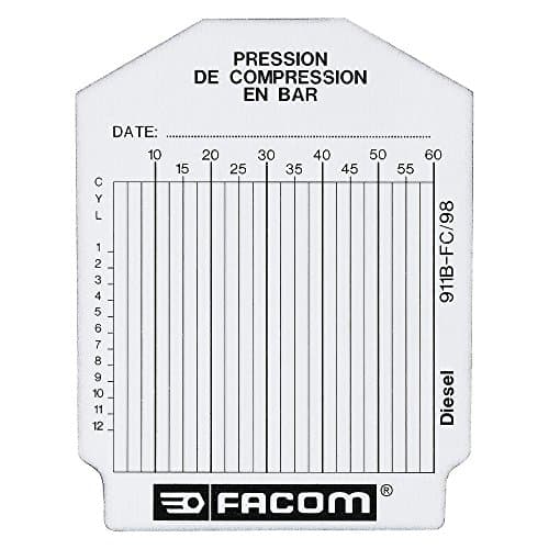Facom 911B.FC - Sachet de 100 Fiches de Compression pour Moteur Diesel