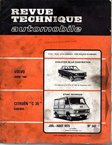 RTA N° 347 Citroën C35 Essence 1985 cm³ - Manuel de Réparation Technique