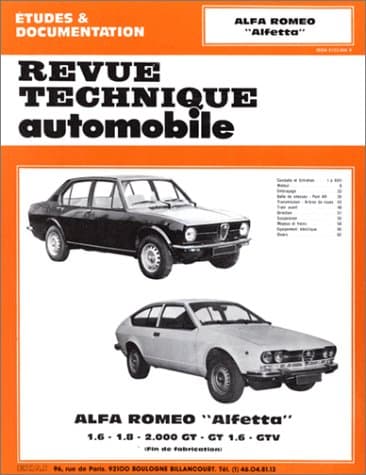 Revue Technique Automobile CIP 36B - Alfa Romeo Alfetta : Manuel d'Atelier