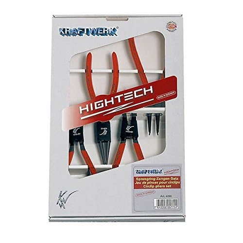 Coffret 4 Pinces Circlips Kraftwerk 4286 - Acier Cr-V Forgé - Ø 19-60mm - DIN 5254/5256