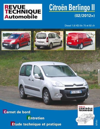 RTA Citroën Berlingo II Phase 2 (B9) 1.6 HDi 8V (75/92cv) - Manuel Technique