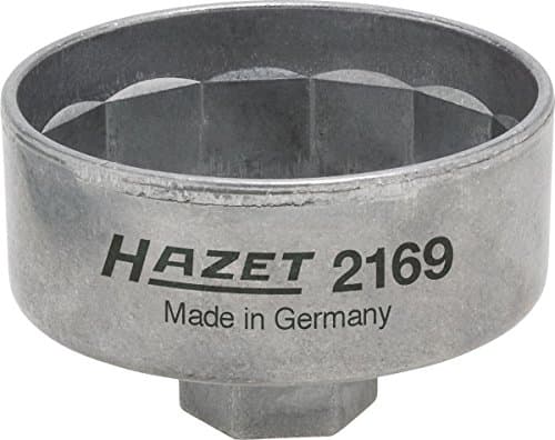 Clé de Filtre à Huile HAZET 2169 - 14 Pans Ø 74,4 mm - Entraînement 3/8" & 27 mm