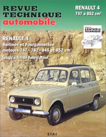 Revue Technique Automobile RTA 288.6 - Renault 4 (1961-1992) Moteurs 747-852cm³