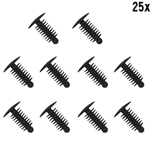 Muchkey 25x Rivets à Expansion Nylon PA66 - Trou Ø6-7mm - Tête 14mm - Norme OEM