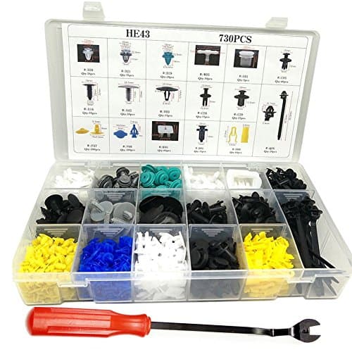 Coffret 730 Rivets Push-Type Nylon PA66 - Fixations Garnissage & Carrosserie