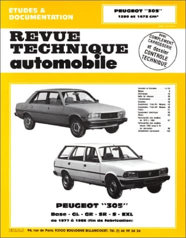 Revue Technique Automobile Peugeot 305 (1982-1990) - Manuel de Réparation Expert