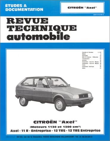 Revue Technique Automobile CIP 4591 : Citroën Axel (Moteurs 1130/1299 cm³)