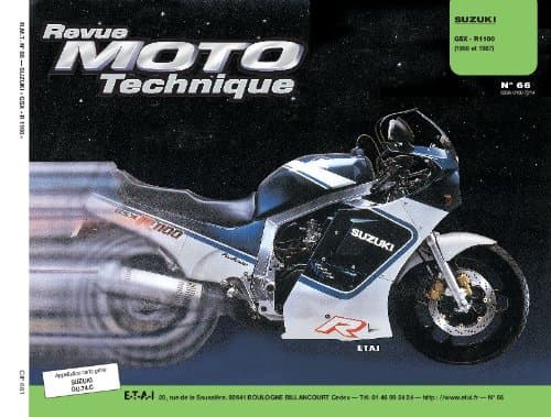 Revue Technique Moto RMT 66.1 : Suzuki GSX-R 1100 (1986-1987) - Manuel d'Atelier