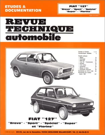 Revue Technique Automobile (RTA) Fiat 127, Brava, Sport, Fiorino (1972-1985)