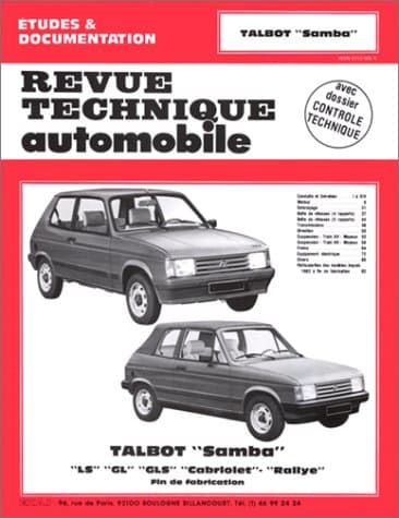 Revue Technique Automobile Talbot Samba (RRTA0422.2) - Édition Expertise