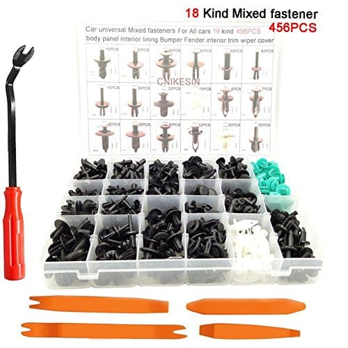 Coffret 456 pcs Agrafes Nylon PA66 Auto & Kit de Démontage POM Anti-Marquage