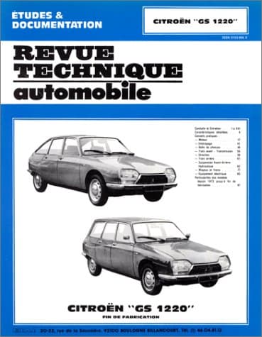 RTA 325.4 - Revue Technique Citroën GS 1220 et GSX 2 (1973-1979)