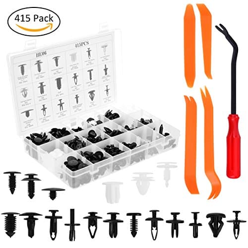 Coffret 415 Clips de Fixation Automobile Nylon PA66 + Kit d'Extraction Acier