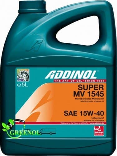 ADDINOL Super MV 1545 - Huile Moteur Minérale SAE 15W-40 - API SG/CD - 5L
