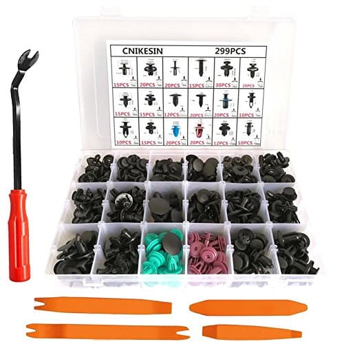 Coffret 299 Rivets Nylon PA66 & 5 Outils de Démontage en Acier Carbone C45