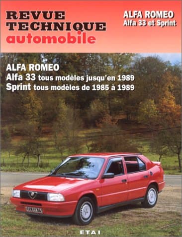Revue Technique Automobile (RTA) Alfa Romeo 33 & Sprint 1985-1989 - Réf. RRTA0451.4