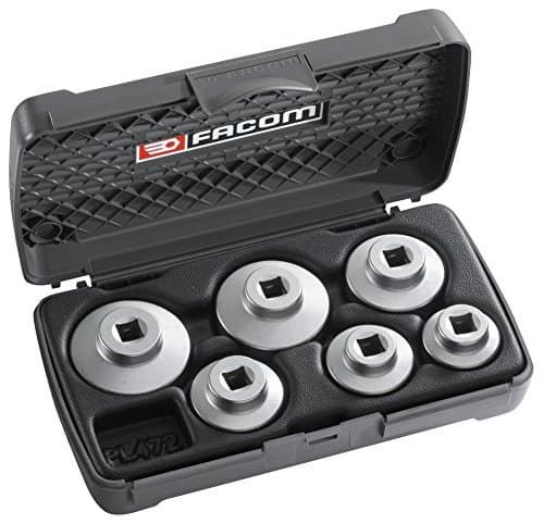 Facom D.163-J6PG - Coffret 6 Douilles Coiffes Vidange Acier Chrome-Vanadium