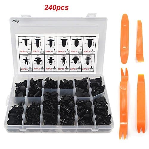 Coffret 240 Rivets aveugles JRing en Nylon PA6.6 avec Kit de Dépose Trim Tools