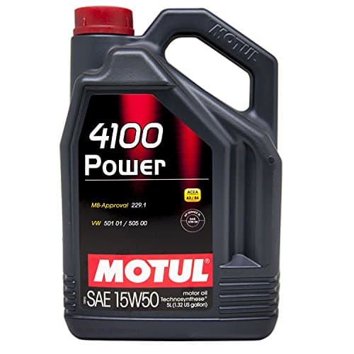 Motul 4100 Power 15W-50 - Lubrifiant Technosynthese® Haute Viscosité - 5L