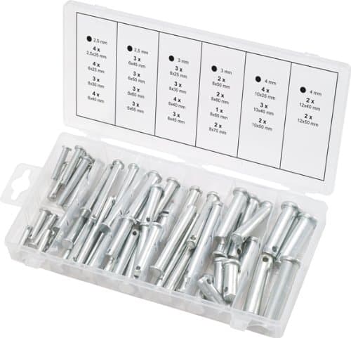 KS TOOLS 970.0210 - Assortiment de 60 Goupilles de Sécurité en Acier Ressort