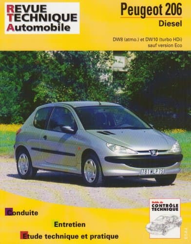 Revue Technique Automobile RTA 628.1 - Peugeot 206 Diesel DW8 et DW10 HDi