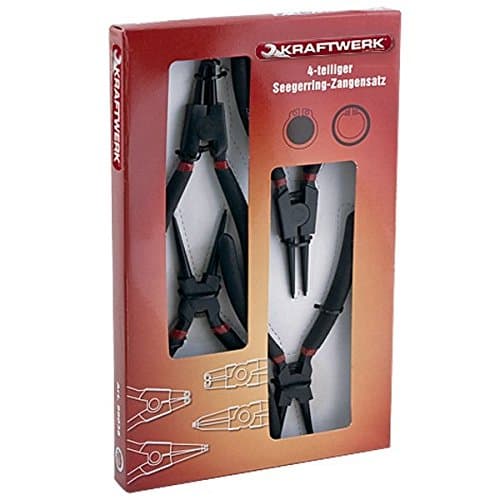 Jeu de 4 Pinces Circlips Kraftwerk 2212 - Acier Cr-V - DIN 5254/5256