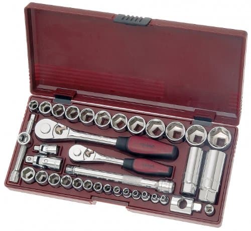 Kraftwerk 4046 - Coffret 37pcs Douilles 1/4" & 3/8" - Acier Cr-V Poli Miroir