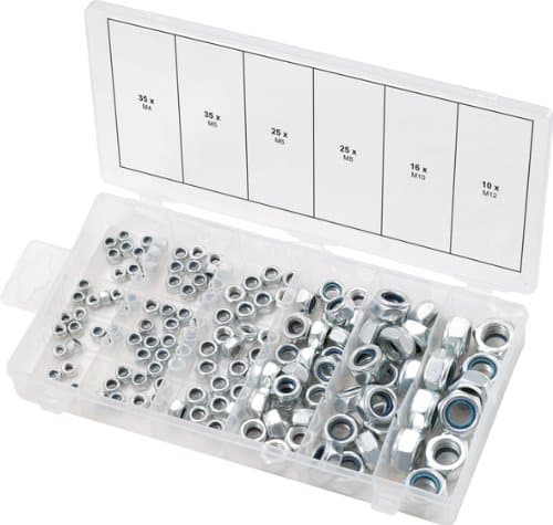 Coffret KS TOOLS 970.0120 : 146 Écrous Autofreinés DIN 985 - Acier Classe 8