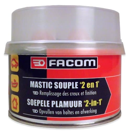 Mastic Polyester FACOM 006056 Souple 2-en-1 - Remplissage & Finition - 500g
