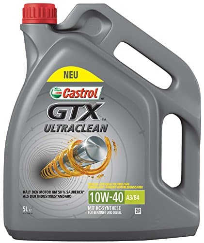 Castrol GTX Ultraclean 10W-40 A3/B4 - Lubrifiant Synthèse HC - Bidon 5L