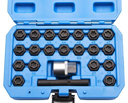 Coffret 22 Extracteurs d'Écrous Antivol BMW - Acier Cr-Mo 42CrMo4 - Carré 1/2"