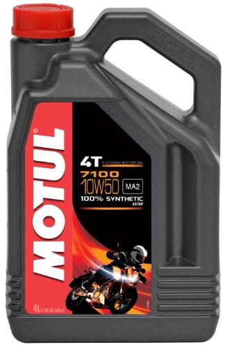 Motul 7100 4T 10W-50 - Lubrifiant 100% Synthèse Ester - JASO MA2 - 4L
