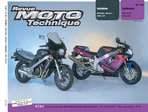 Revue Moto Technique ETAI n°92.2 - Honda NTV 650 & Yamaha YZF 750R