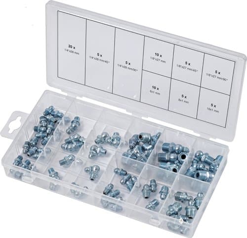 Coffret de 70 Graisseurs KS TOOLS 970.0360 - Métriques & Pouces - Acier Zingué