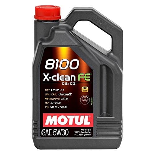 Motul 8100 X-Clean FE 5W30 - Lubrifiant 100% Synthétique ACEA C2/C3 - 5L