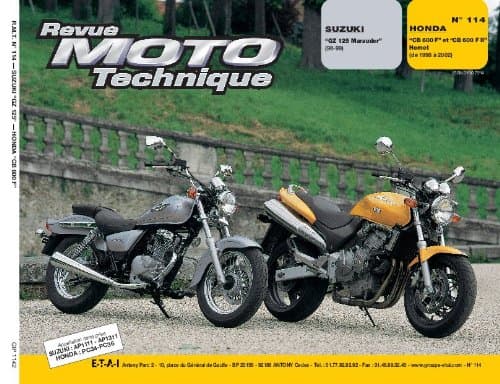 Revue Technique Moto RMT 114.1 : Suzuki GZ125 (AP) & Honda CB600F Hornet (PC34)