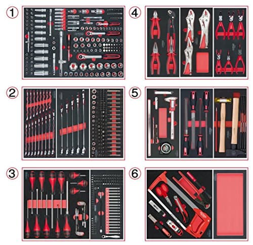 Composition KS TOOLS 714.0452 - 455 Outils en Modules Mousse pour Servante