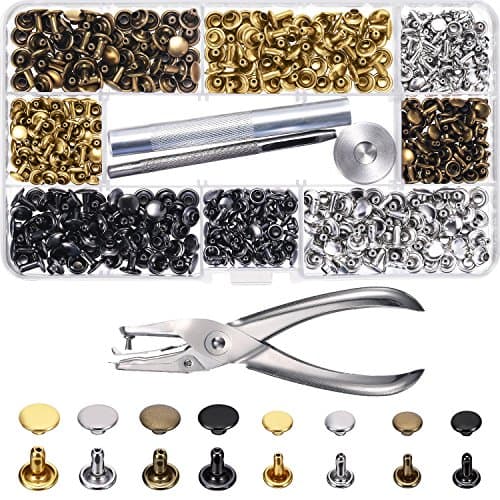 Coffret 240 Rivets Tubulaires Double Calotte Cuivre - Ø6/8mm - Kit de Pose HRC